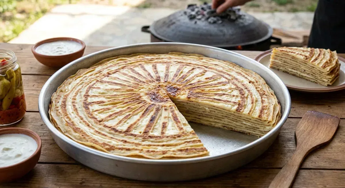 Albanian Flija-Style Savory Pan-Cake