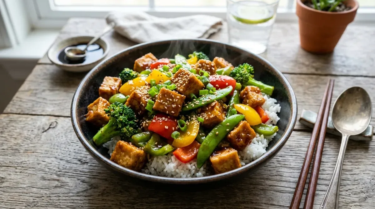 Soy Glazed Ginger Tofu Stir Fry